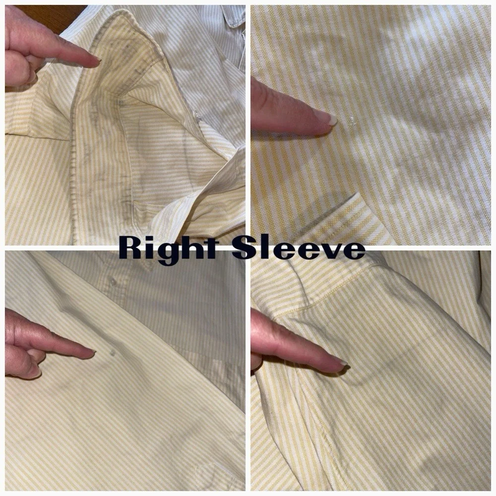 Polo Ralph Lauren‎ Shirt Men XL Yellow Stripes Half Button Down Pullover Vintage